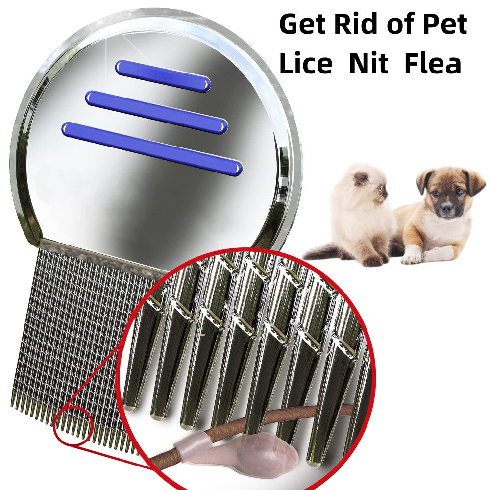 Peine para pulgas de acero inoxidable, peines para piojos y cabeza, peine para p