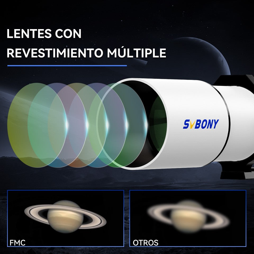 Telescopio Astronómico Svbony SV48P con Apertura de 102mm/90mm, Enfocador de Dob