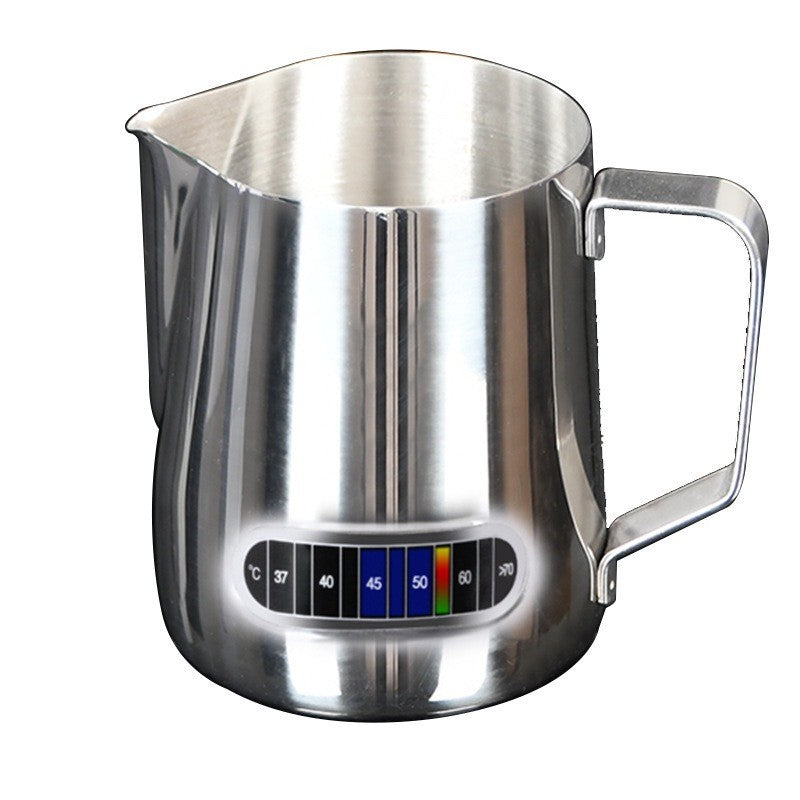 Jarra para espumar leche de 12/20oz, pantalla de temperatura de 350/600ML, jarra