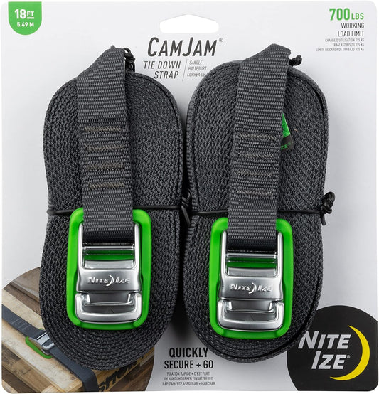 Nite Ize Pack-2 Cam Jam® Tie Down Strap 18 Ft. USA.