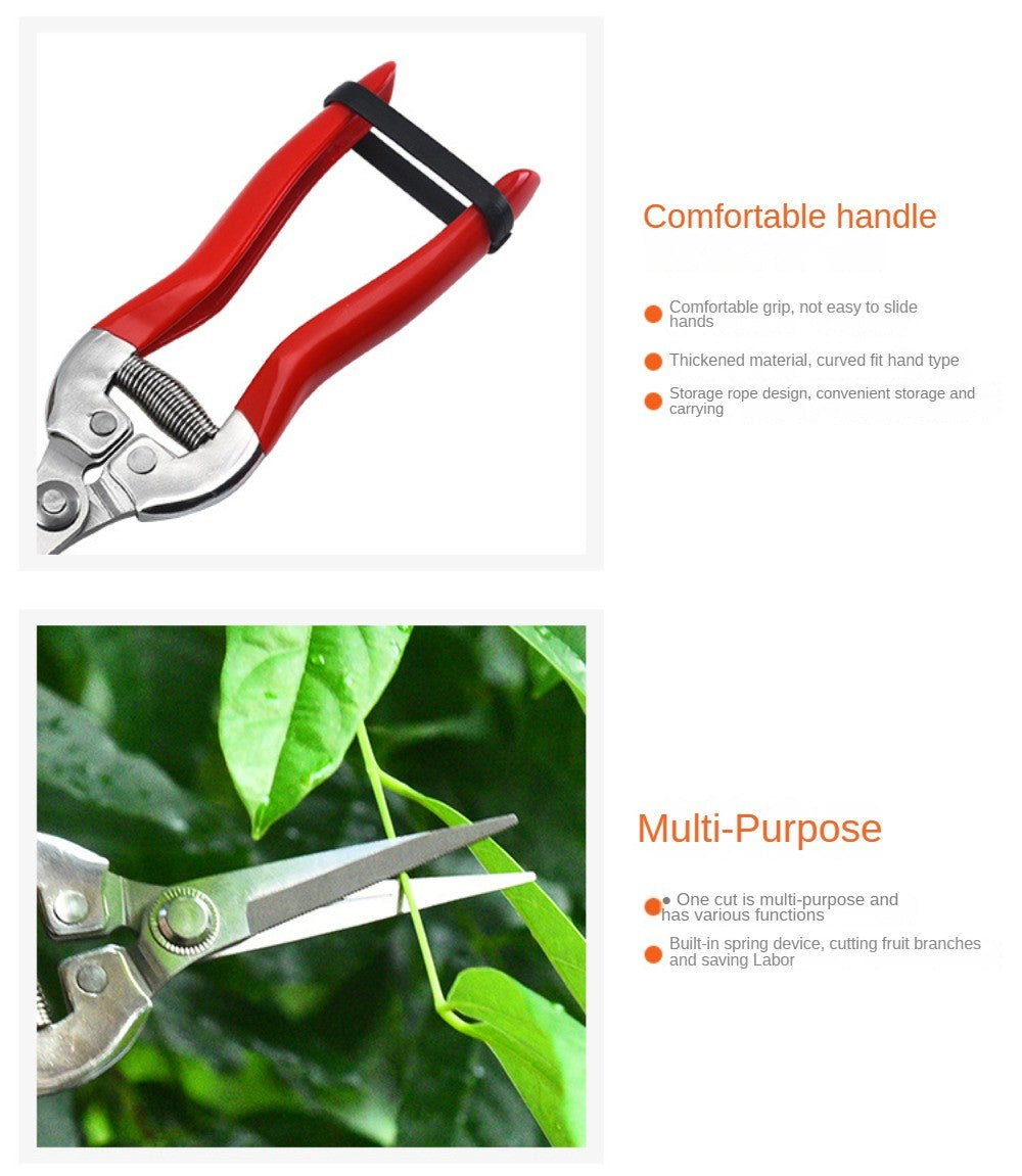 Tijeras de podar de acero inoxidable, tijeras de jardinería para el hogar, tijer