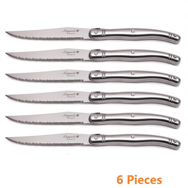 Juego de cuchillos para carne Laguiole de acero inoxidable de 9 ", tenedor