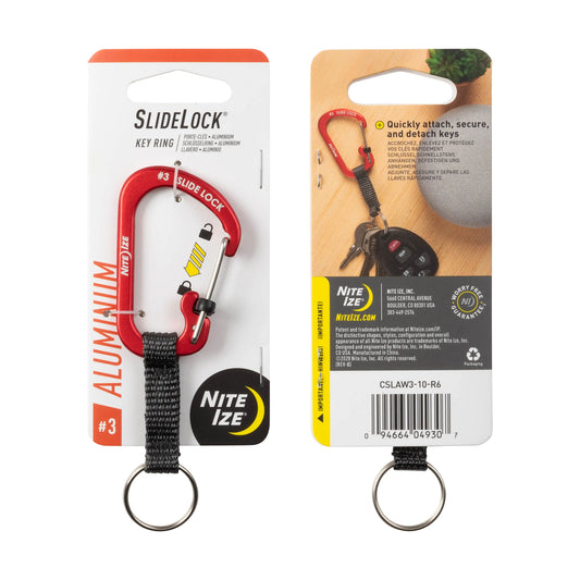 Nite Ize Slidelock® Key Ring Colored Ionized Aluminum USA.