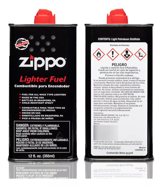 Zippo 12 Oz Can Of Lighter Fuel 100% Lata Combustible USA.