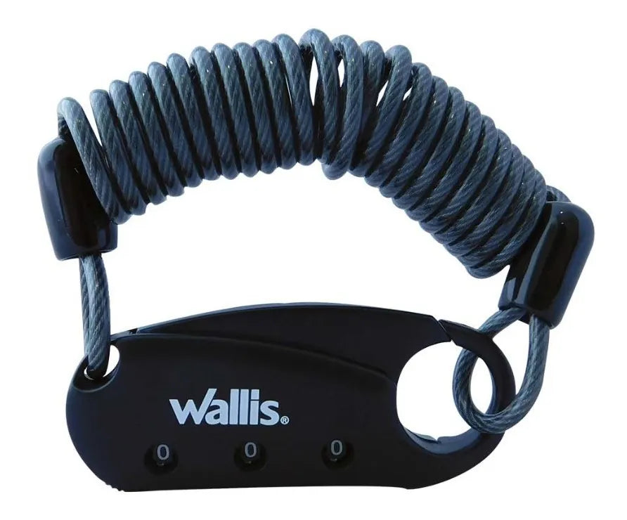 Candado Combinación 3 Discos, con Gancho y Cable Acero. WALLIS