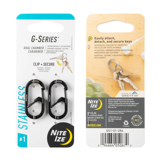 Nite Ize Pack 2 G-series® Dual Chamber Carabiner #1 USA.