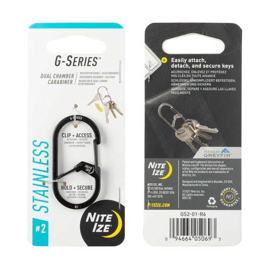 Nite Ize G-series® Dual Chamber Carabiner #2 Stainlees Steel