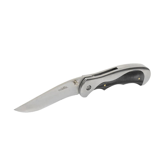 WALLIS Navaja De Bloqueo con Mango Metal Con PVC Negro De 7.5 cm