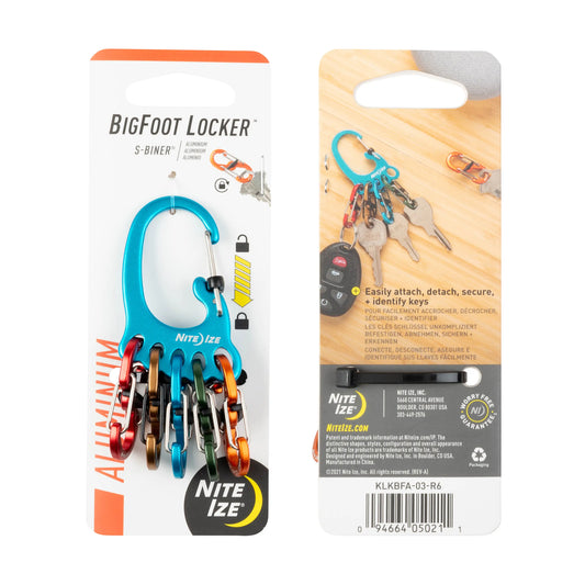 Nite Ize Bigfoot Locker® Keyrack Aluminum Blue, 5 S-Biner Color Azul