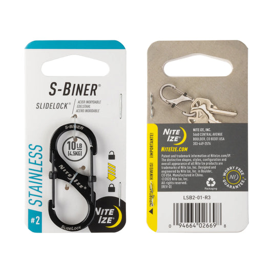 Nite Ize S-biner® Slidelock® De Acero Inoxidable Negro #2.  U S A (Copia) (Copia)