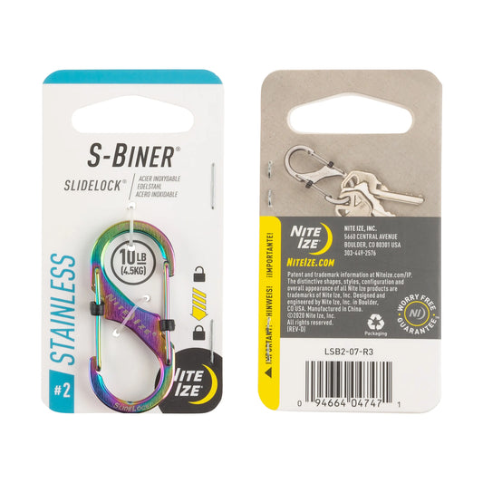 Nite Ize S-biner® Slidelock® De Acero Inoxidable SPECTRUM #2.  U S A