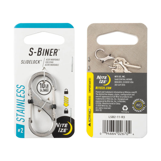 Nite Ize S-biner® Slidelock® De Acero Inoxidable Plata #2.  U S A (Copia)