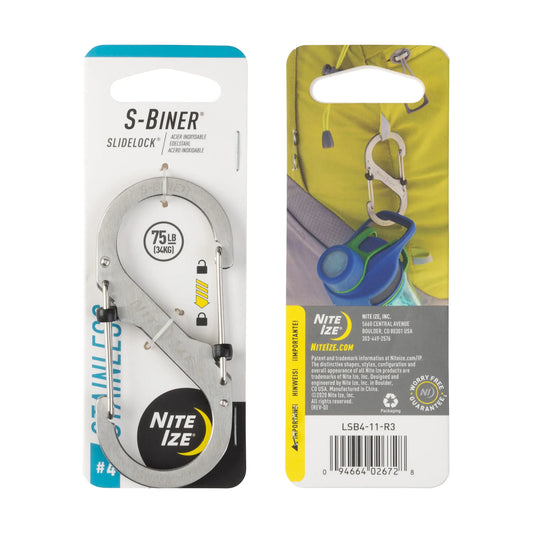Nite Ize S-biner® Slidelock® #4 de Acero Inoxidable PLATA USA