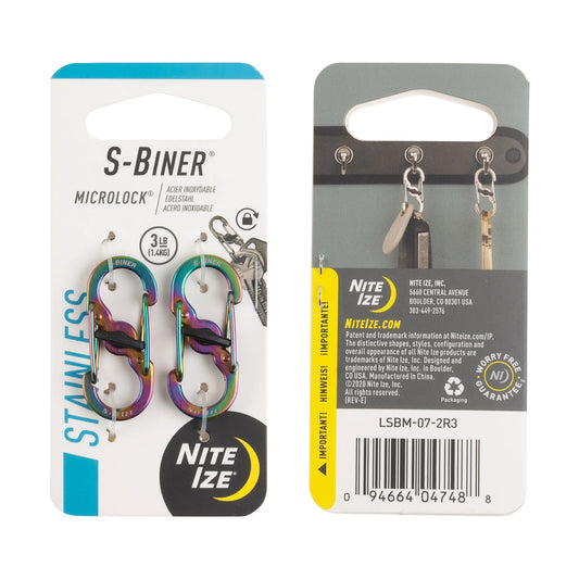 Nite Ize Pack 2 S-biner® Microlock Stainless Steel Spectrum USA.