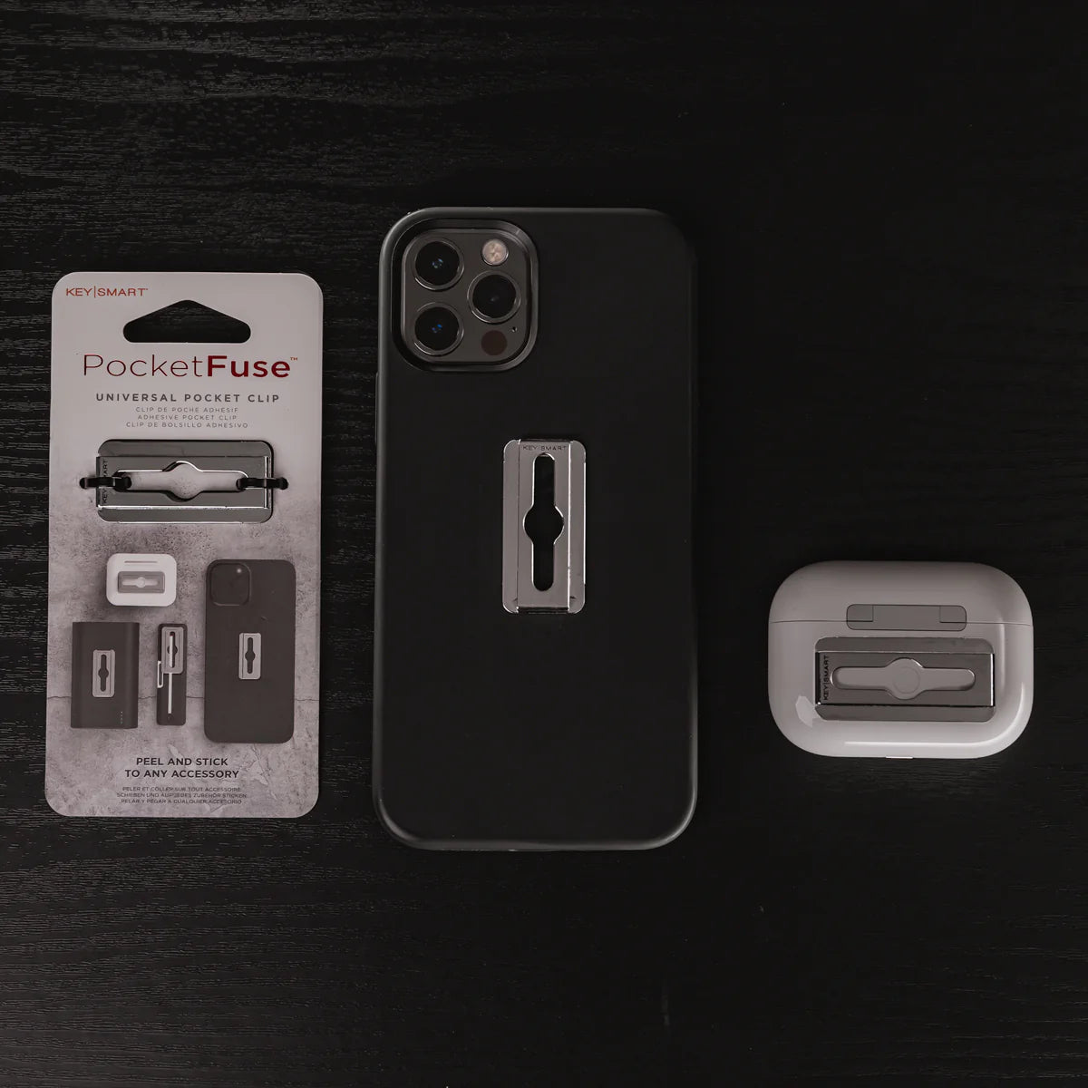 Keysmart Pocket Fuse Clip Bolsillo Autoadhesivo Smartphone