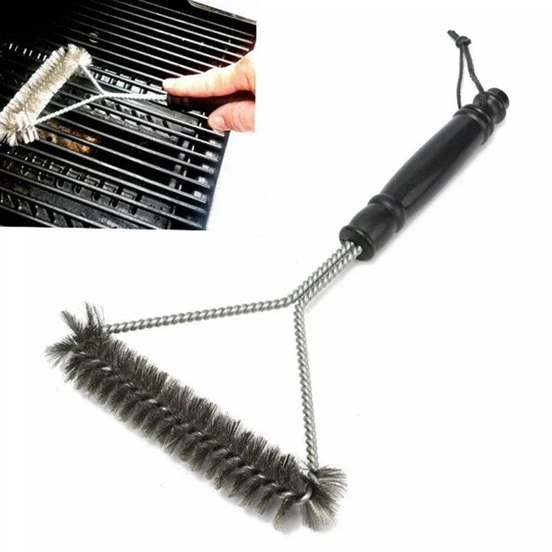 Cepillo de limpieza para barbacoa de acero inoxidable, herramienta antiadherente