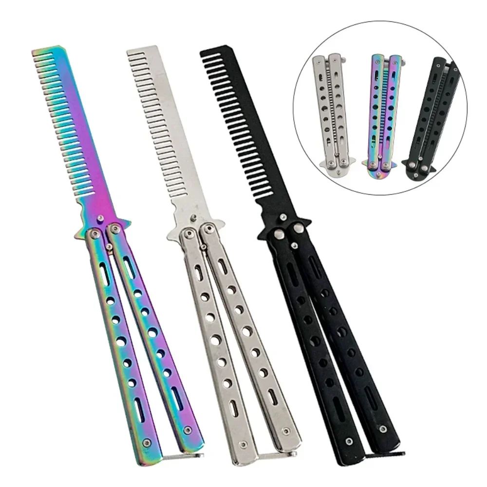 Peine plegable de acero inoxidable para práctica de entrenamiento, cuchillo de m
