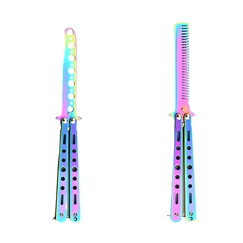 Peine plegable de acero inoxidable para práctica de entrenamiento, cuchillo de m