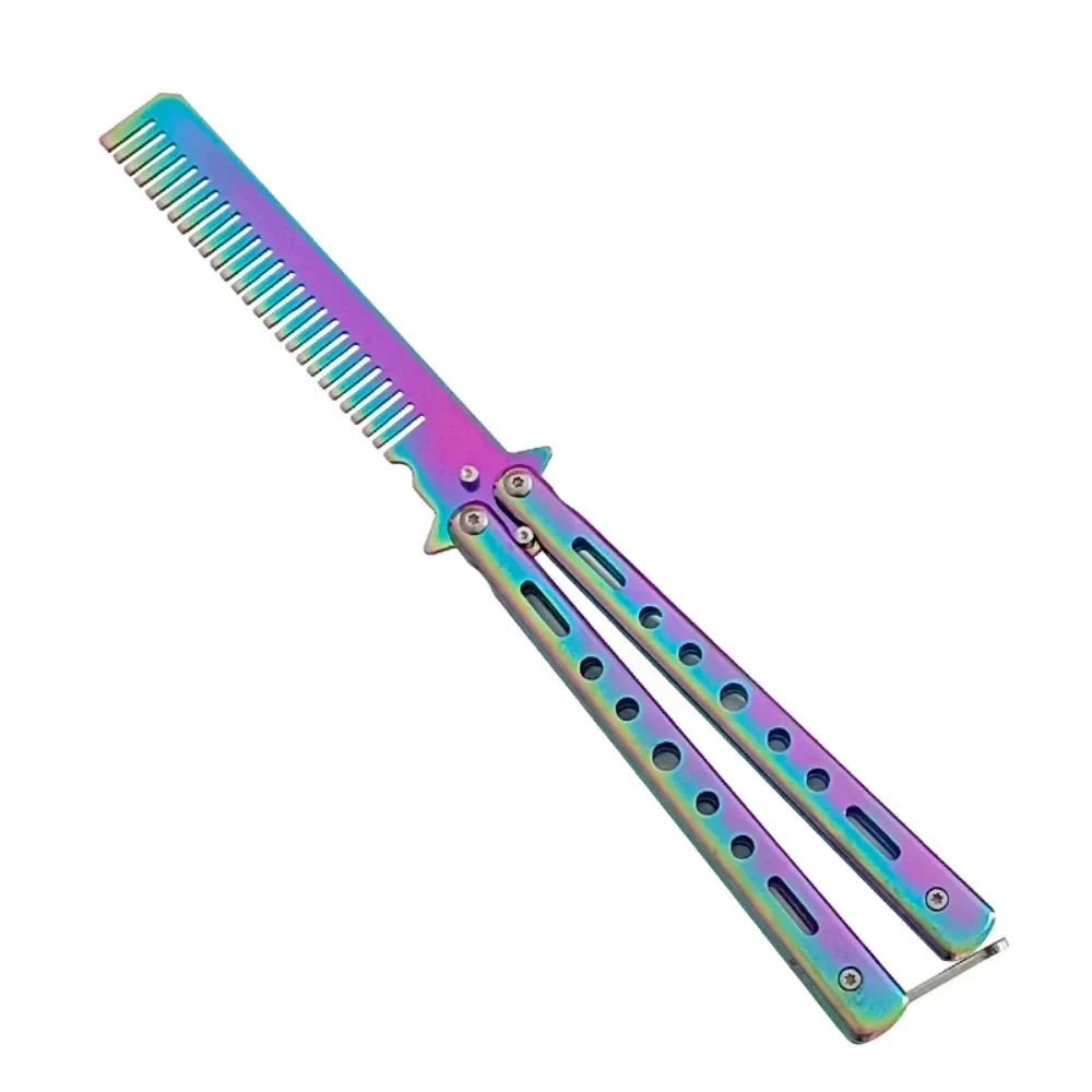 Peine plegable de acero inoxidable para práctica de entrenamiento, cuchillo de m