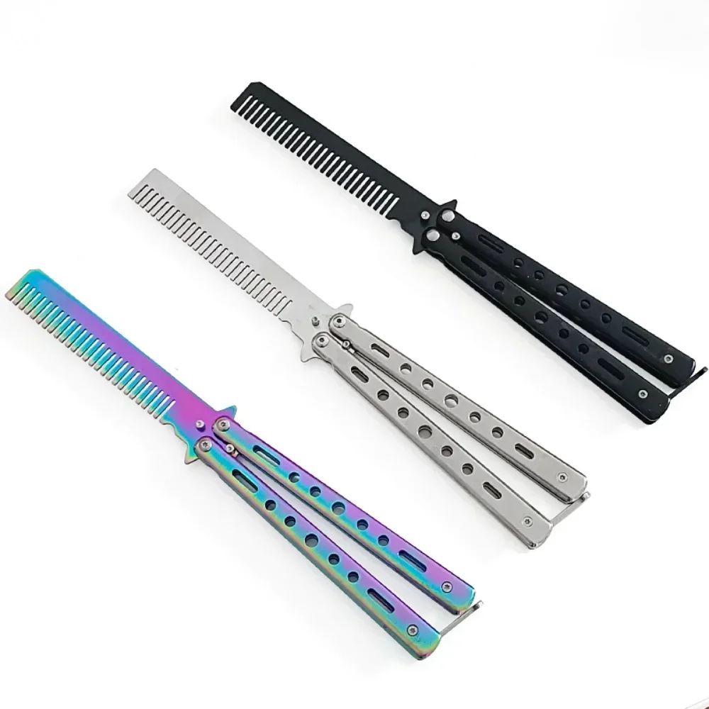 Peine plegable de acero inoxidable para práctica de entrenamiento, cuchillo de m