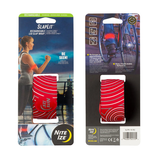Nite Ize Slaplit Rechargeable Led Slap Wrap Red USA.