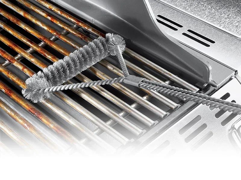 Cepillo de limpieza para barbacoa de acero inoxidable, herramienta antiadherente