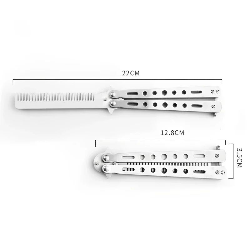 Peine plegable de acero inoxidable para práctica de entrenamiento, cuchillo de m