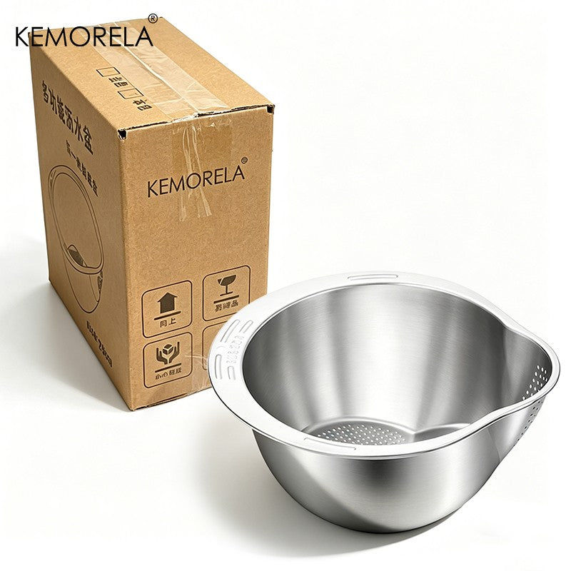 Cuenco colador para lavadora de arroz, cuenco para lavado de arroz de acero inox