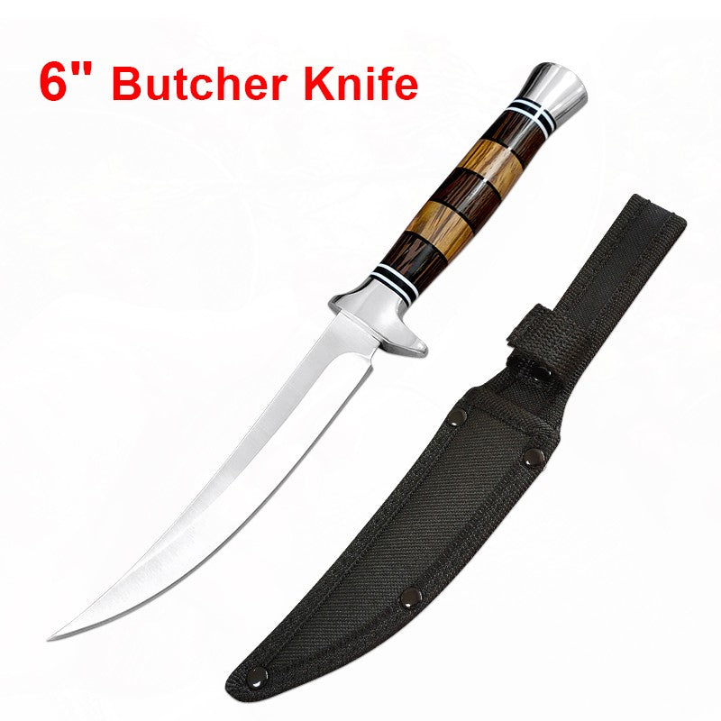 Cuchillo Sashime, cuchillo para filetear pescado, mango de madera, cuchillos de