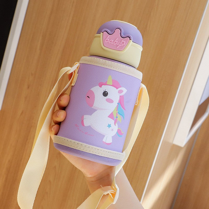 Botella Termo de unicornio para niños de 500ml, bonita botella de agua térmica p
