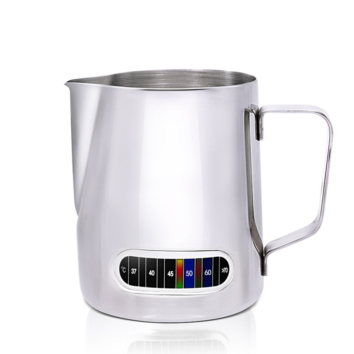 Jarra para espumar leche de 12/20oz, pantalla de temperatura de 350/600ML, jarra