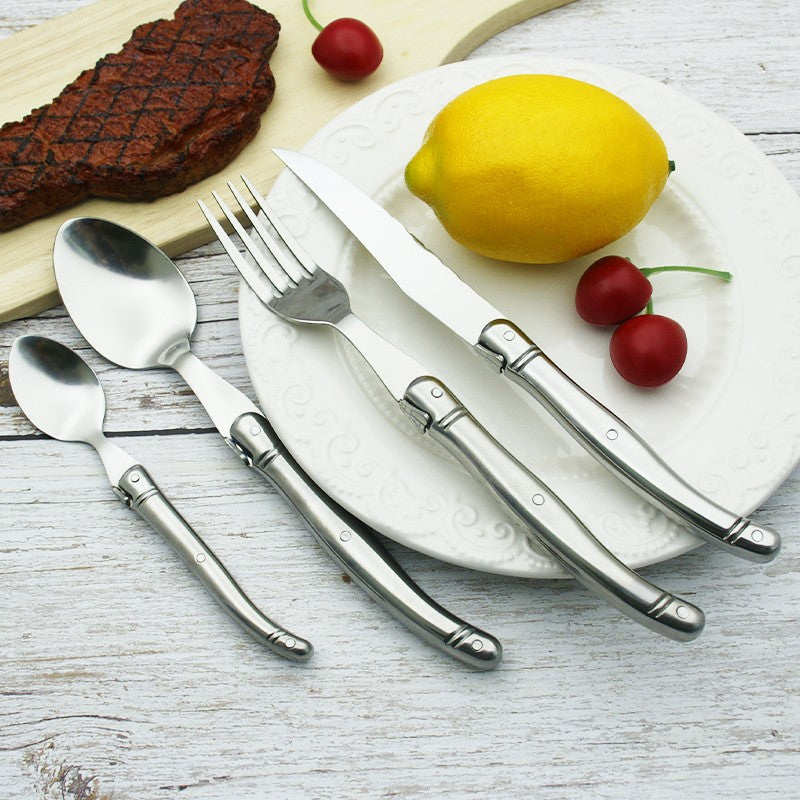 Juego de cuchillos para carne Laguiole de acero inoxidable de 9 ", tenedor