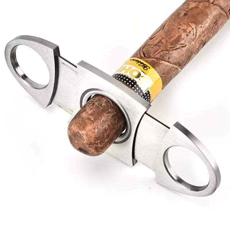 Cortador de cigarros de acero inoxidable, cortador clásico de metal, guillotina,