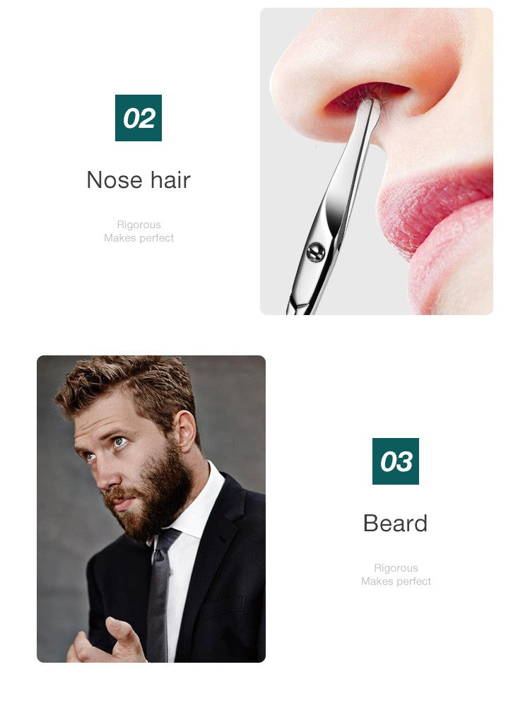 MR.GREEN-Tijeras para el vello facial, profesionales redondeadas, de acero inoxi