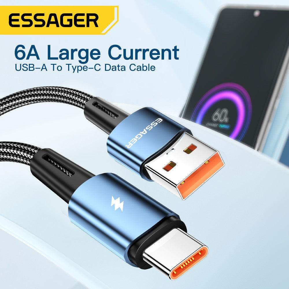 Essager-Cable USB de carga rápida para móvil, Cable de carga súper rápida tipo C