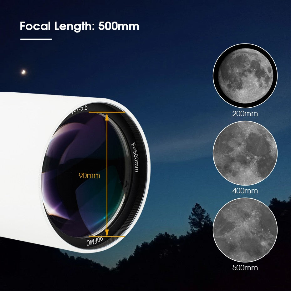 Telescopio Astronómico Svbony SV48P con Apertura de 102mm/90mm, Enfocador de Dob
