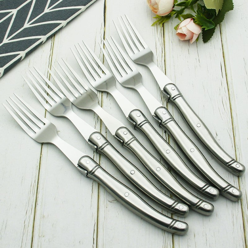 Juego de cuchillos para carne Laguiole de acero inoxidable de 9 ", tenedor