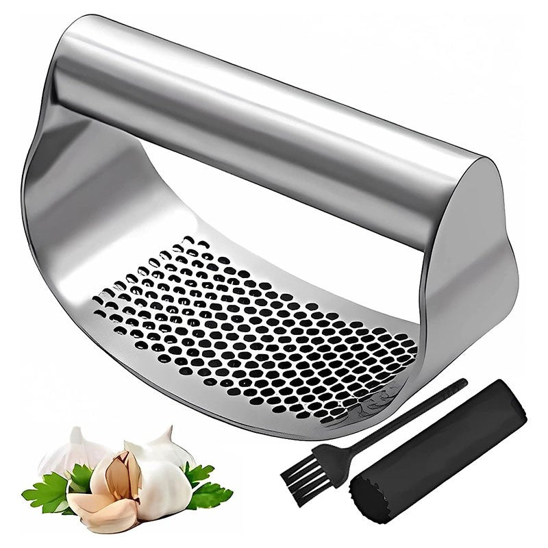 Exprimidor Manual de prensa de ajo de acero inoxidable mejorado, trituradora bas