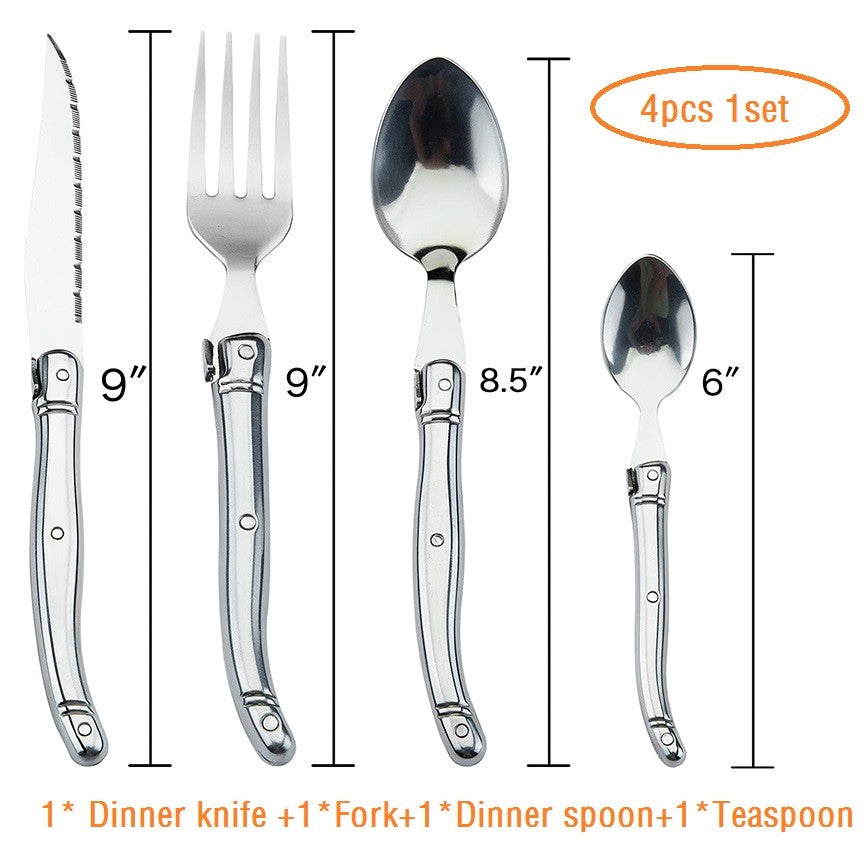 Juego de cuchillos para carne Laguiole de acero inoxidable de 9 ", tenedor