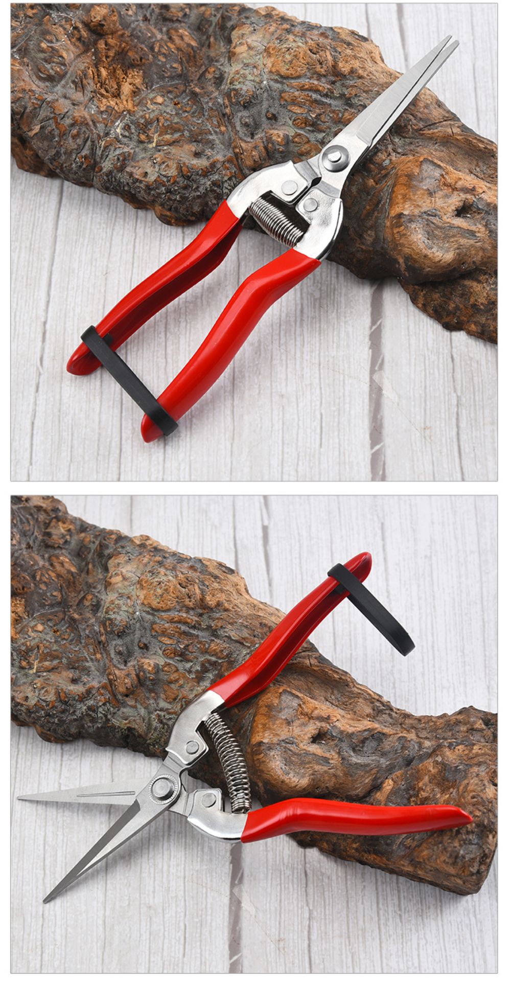 Tijeras de podar de acero inoxidable, tijeras de jardinería para el hogar, tijer