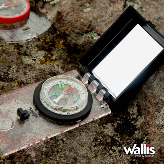 Brújula Profesional Plegable Espejo Y Cordón Colgar WALLIS