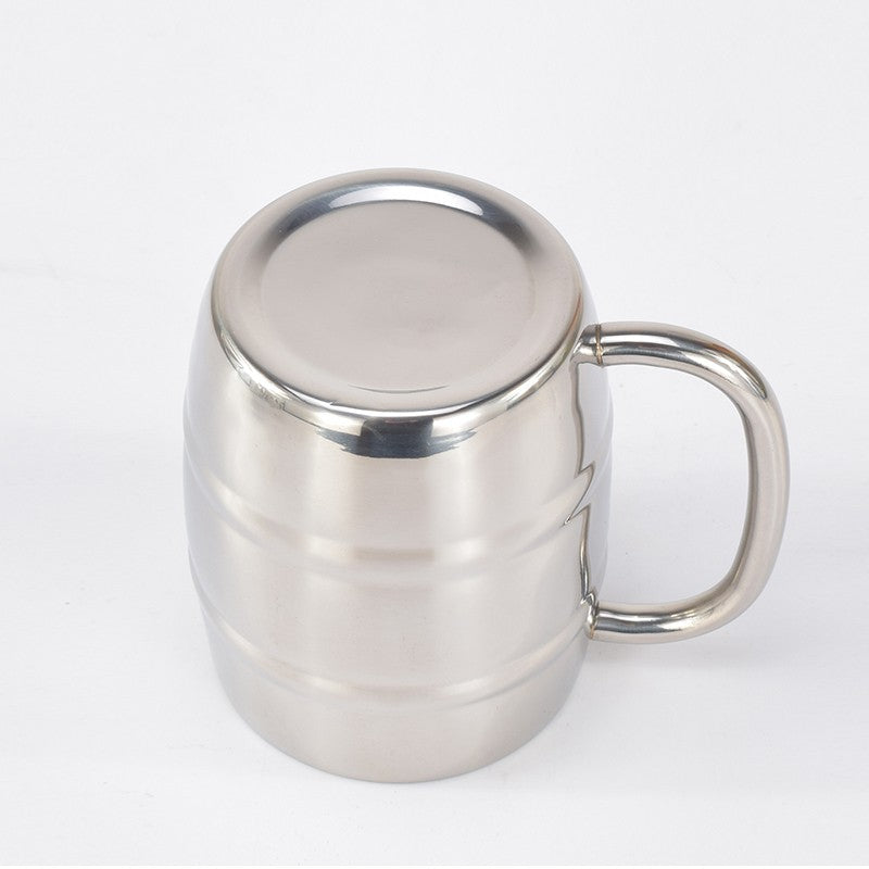 Taza de cerveza doble de acero inoxidable de 500/450 ml, taza de café occidental