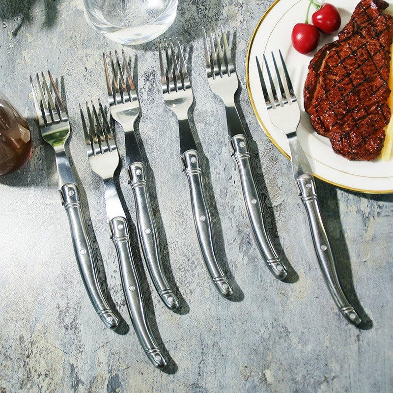Juego de cuchillos para carne Laguiole de acero inoxidable de 9 ", tenedor