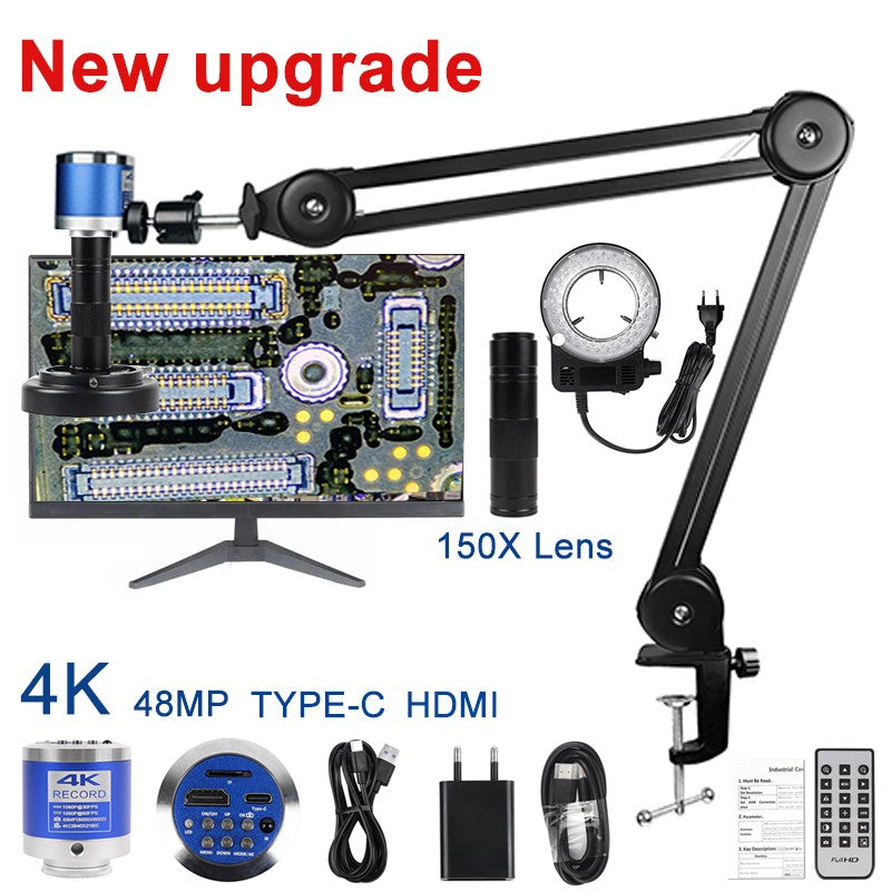 Microscopio Digital con Soporte Reforzado, Microscopio 4K HDMI USB TYPE-C, Cámar