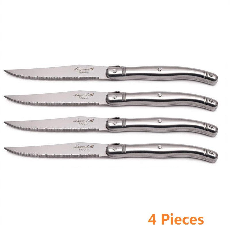 Juego de cuchillos para carne Laguiole de acero inoxidable de 9 ", tenedor