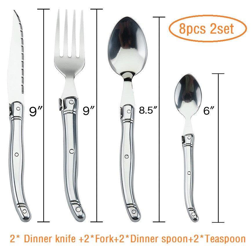 Juego de cuchillos para carne Laguiole de acero inoxidable de 9 ", tenedor