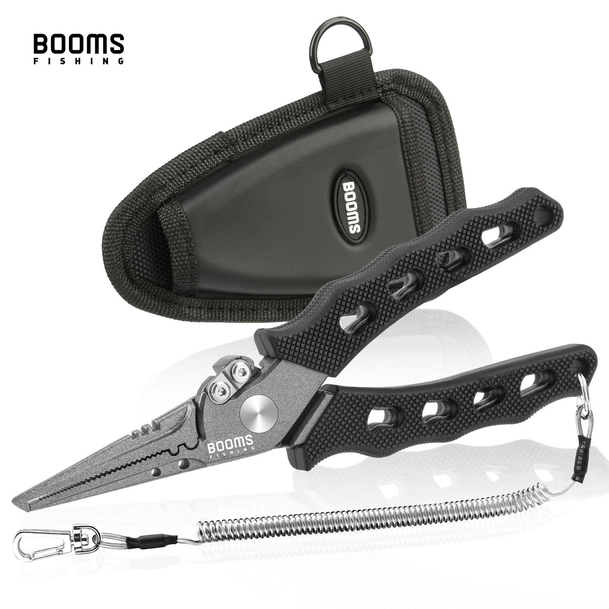 Booms Fishing-Alicates de pesca F07, tijeras de línea trenzada de acero inoxidab