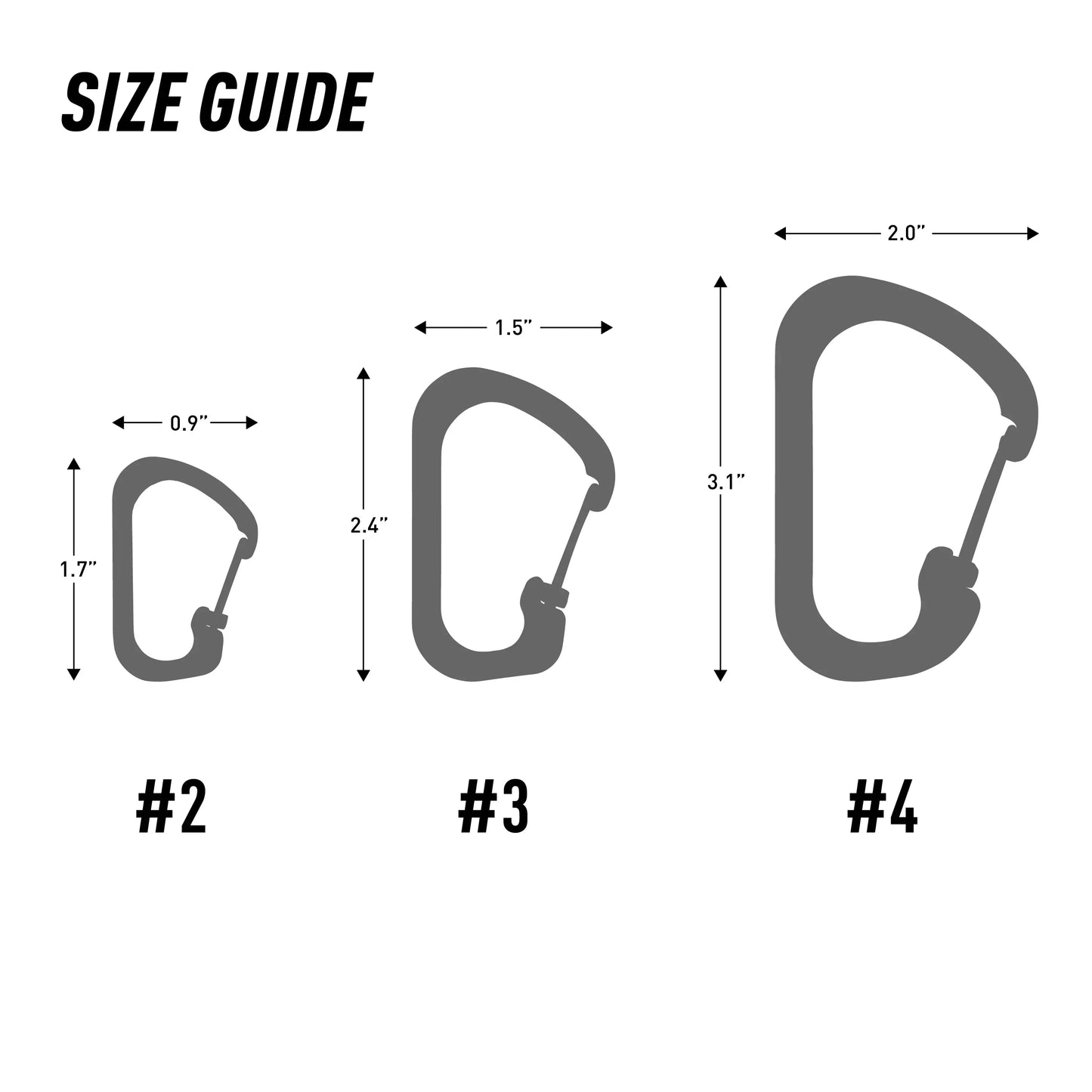 Nite Ize Mosquetón Slidelock® De Acero Inoxidable Plata # 4 USA.