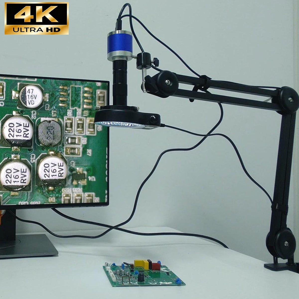 Microscopio Digital con Soporte Reforzado, Microscopio 4K HDMI USB TYPE-C, Cámar