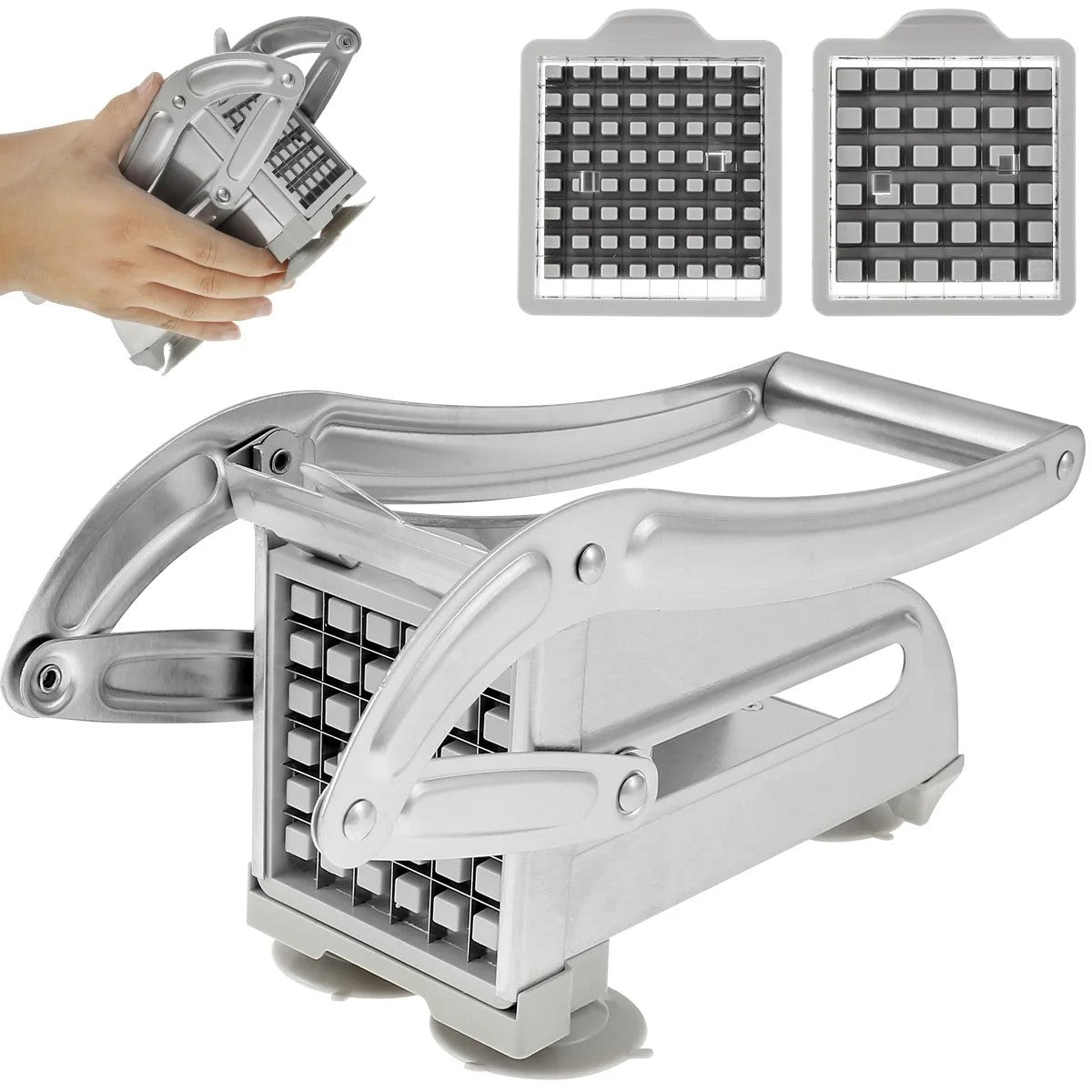 Cortador Manual de patatas de acero inoxidable, rebanador de patatas fritas, máq